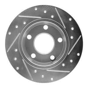 Audi A6 Quattro Brake Rotor (1) - Rear Left - R1 Concepts - Drilled & Slotted - Silver - `99-`02